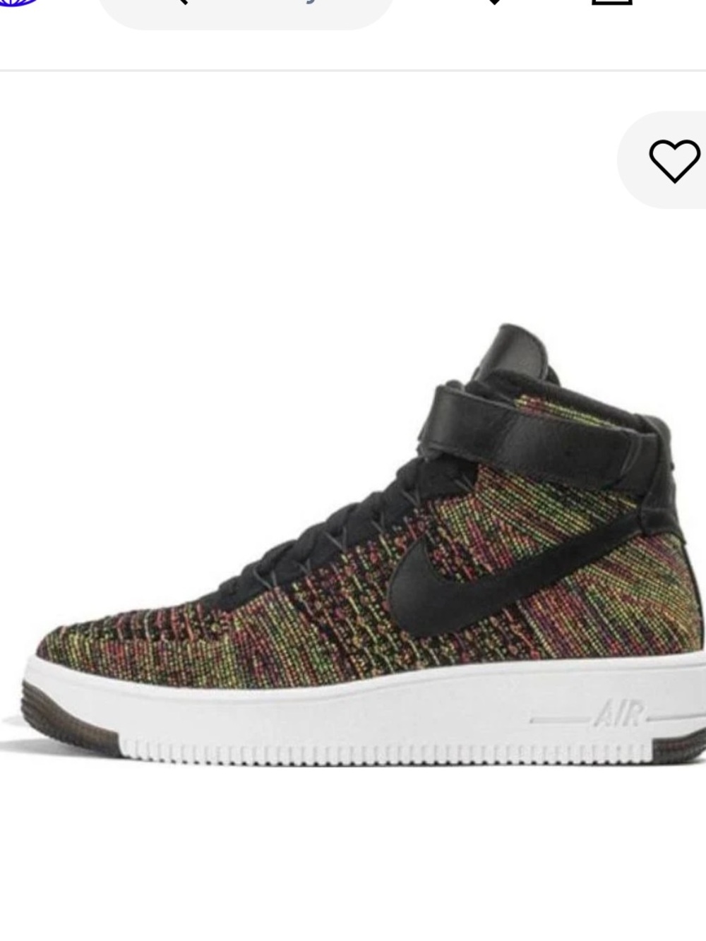 Nike Flyknit Mid Sneaker - Black with Multicolor Knit